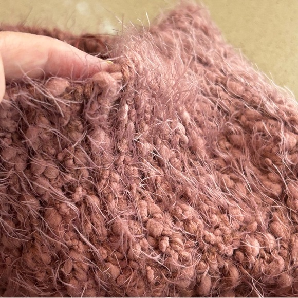 Dreamers Burgundy Mauve Eyelash Sweater Size M/L With Mock Neckline - Picture 8 of 9